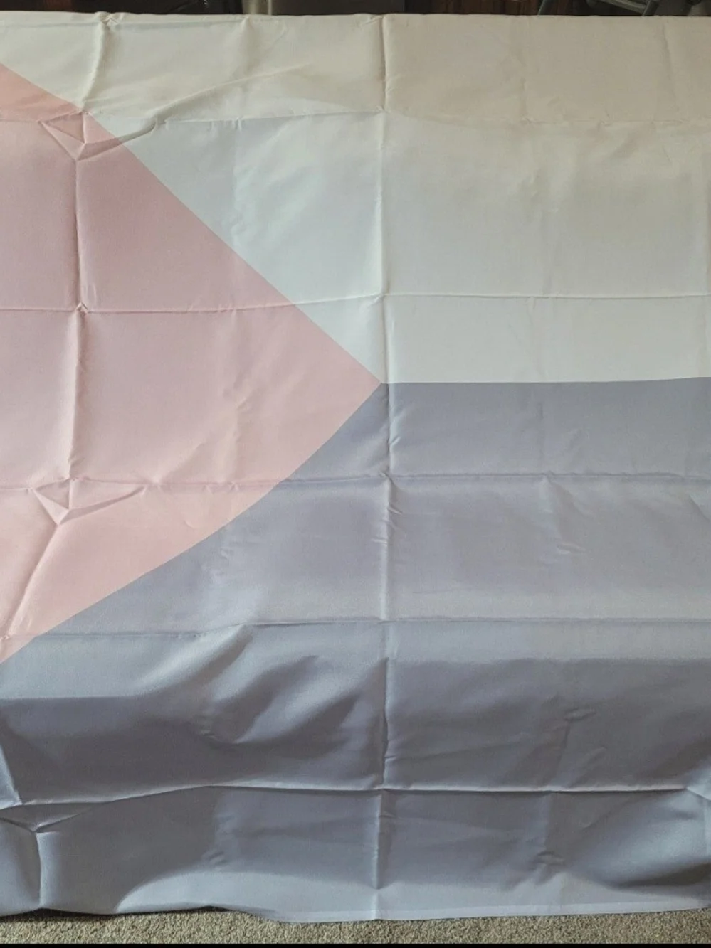 ​Modern Geometric Color-Block Shower Curtain (Pink, White, & Gray) – Brand New